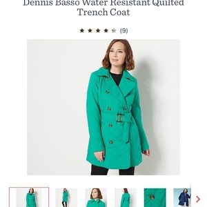 Water resistant quilted trench coat large taupe